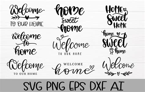 Download Welcome Home Quote SVG File Cut Images